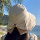 👒💕 Cappello da donna con fiocco e tesa larga per proteggersi dal sole ☀️🛡️
