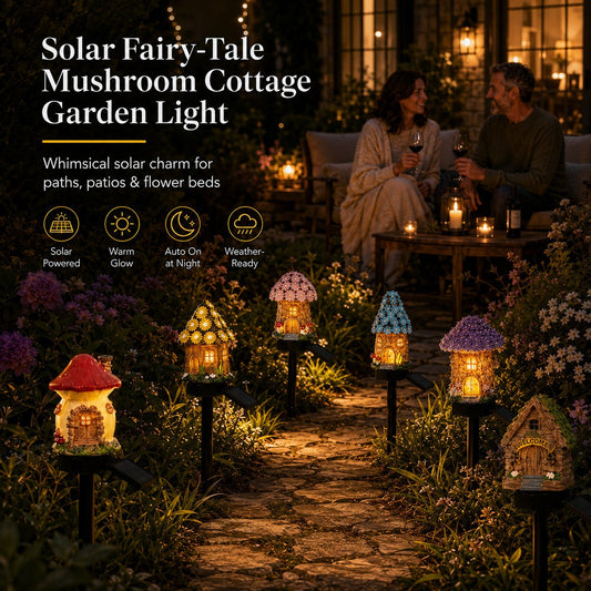 🍄🌞 Luce Solare da Giardino a Forma di Casetta dei Funghi da Fiaba ✨🏡