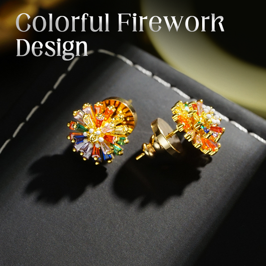📢📢 35% DI SCONTO!! ⏰ Orecchini a bottone a fuochi d'artificio colorati per donna