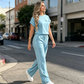 ⏰🔥 OFFERTA A TEMPO LIMITATO - 50% DI SCONTO! 🔥 Set da donna: maglia casual a maniche corte e pantaloni a zampa larga