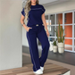 ⏰🔥 OFFERTA A TEMPO LIMITATO - 50% DI SCONTO! 🔥 Set da donna: maglia casual a maniche corte e pantaloni a zampa larga