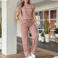 ⏰🔥 OFFERTA A TEMPO LIMITATO - 50% DI SCONTO! 🔥 Set da donna: maglia casual a maniche corte e pantaloni a zampa larga