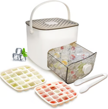 🧊❄️ Vassoio per Ghiaccio Portatile con Coperchio e Contenitore 🧳🔝