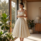 👗✨ Abito a ruota a pois vintage per donna 🎀🌸
