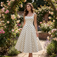 👗✨ Abito a ruota a pois vintage per donna 🎀🌸