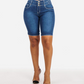 🌺 Saldi Estivi - 65% DI SCONTO 👖✨ Pantaloncini in denim elasticizzati a vita alta da donna