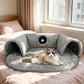 🐱🧸✨ Cuccia a tunnel 2 in 1 in peluche per gatti 🚪🌈🏠