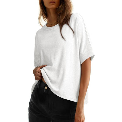 👕✨ Maglietta a girocollo da donna comoda 😊🌸