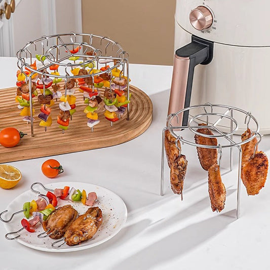 🔥 Set di griglie multi-funzione per friggitrice ad aria in acciaio inox – cuoci tutto alla perfezione! 🍟✨