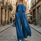 👗🛍️ Abito a due pezzi per donna – top corto e pantalone ampio a vita alta – Comodo, elegante e alla moda! ✨