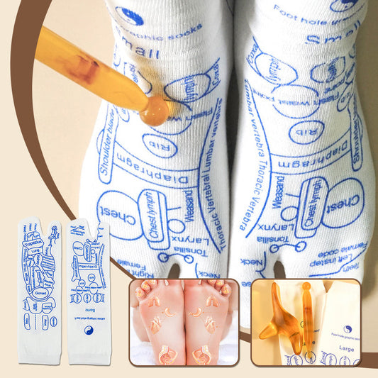 🧦 Calze per massaggio riflessologico plantare con diagramma di agopuntura – benessere a ogni passo! 🦶✨