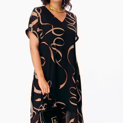 👗 Abito midi fluido con scollo a V – eleganza leggera per ogni occasione 🌸