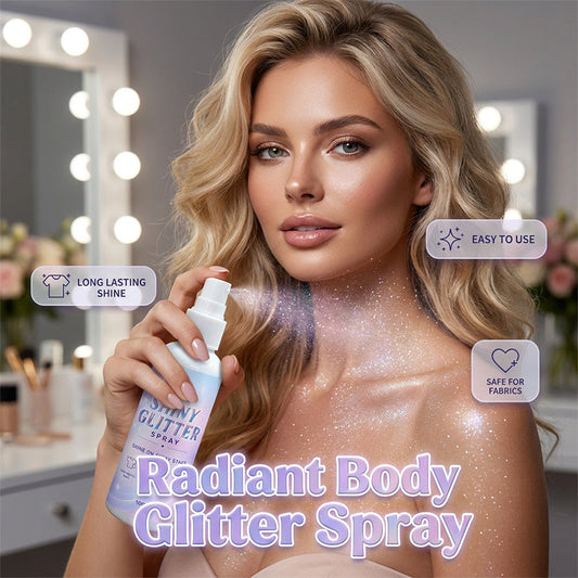 ✨ SPRAY GLITTER ULTRA-FINE! 💫 Un tocco leggero di brillantini per un effetto scintillante e glamour – perfetto per capelli, corpo e outfit da sera! 🌟🦋
