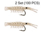 🦐 Set da 50 esche a gamberetto realistiche con ami – pronte all’uso per una pesca da record! 🎣✨