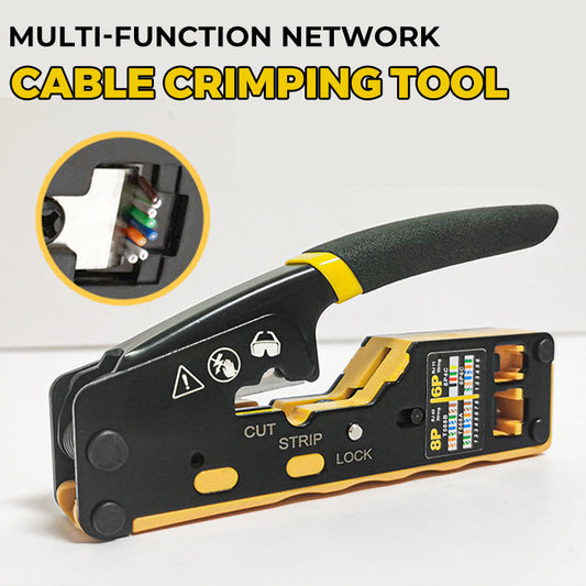 🛠️ Pinza crimpatrice 3-in-1 per cavi di rete – crimpa, taglia e spelafili! Perfetta per RJ45, RJ11, RJ12. ⚡
