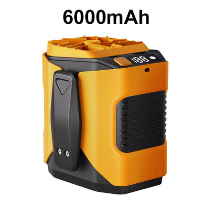 💨 Ventilatore da vita multifunzione 6000 mAh – 100 velocità regolabili e torcia integrata, fresco e potente ovunque! 🔋🔦✨