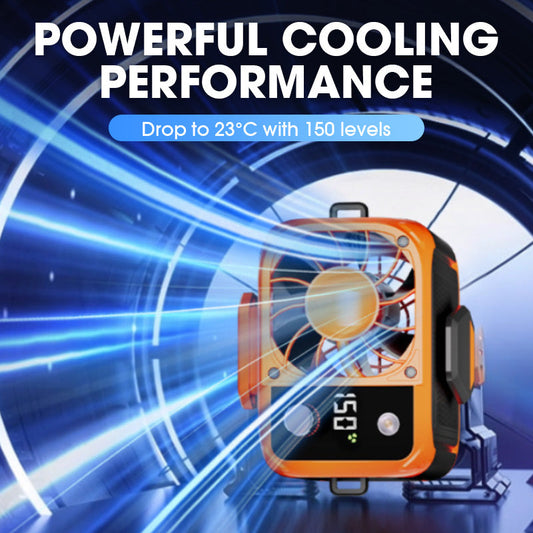 🏕️ Ventilatore portatile da vita per esterni – fresco ovunque tu vada! 🌬️🎒