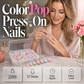 💅 Unghie finte Color Pop con adesivo – colori vivaci, applicazione facile e immediata! ✨🌸