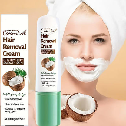 🧴🥥 Crema depilatoria delicata con olio di cocco – pelle liscia e morbida con un tocco di dolcezza! 🌿✨💖