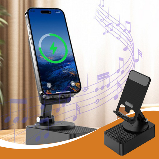 📱 Supporto per telefono 3-in-1 con altoparlante Bluetooth e power bank – ricarica, musica e supporto in un solo accessorio! 🔋🔊✨