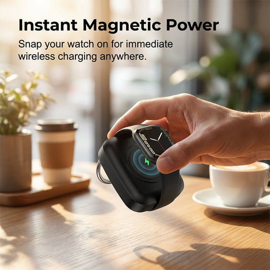 ⌚️🔋 Caricabatterie portatile a portachiavi – ricarica il tuo smartwatch ovunque! 🔑✨
