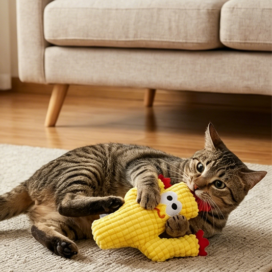 🐱🧸 Giocattolo in peluche per gatti con erba gatta – mordi, gioca, rilassati! 🌿😸