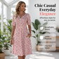 👗💫 Vestito casual femminile con scollo a V, fantasia stampata e tasche – comodo e alla moda per ogni occasione! 🌸🛍️