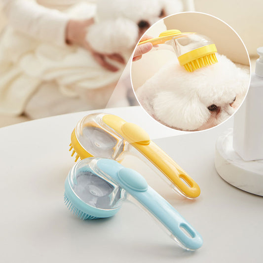 🐕🛁 Spazzola per il bagno degli animali con manico lungo e dosatore di shampoo – il bagno diventa un gioco da ragazzi! 🧴✨💦