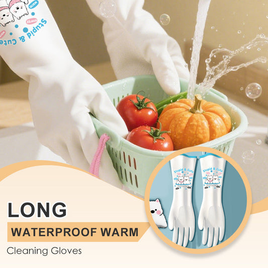 🧤💧 Guanti lunghi impermeabili e caldi per le pulizie – protezione totale per mani e braccia! 🌡️🛡️