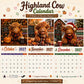 2027 Funny Highland Cow Wall Calendar | A4 Hanging Calendar | Designed by Isabel Kline 🐮📅 Calendario da parete 2027 con mucca scozzese divertente | Calendario appendibile A4 | Progettato da Isabel Kline ✨🎨