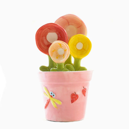 🌸🥄 Set di cucchiai dosatori in ceramica a forma di fiore 🍪✨