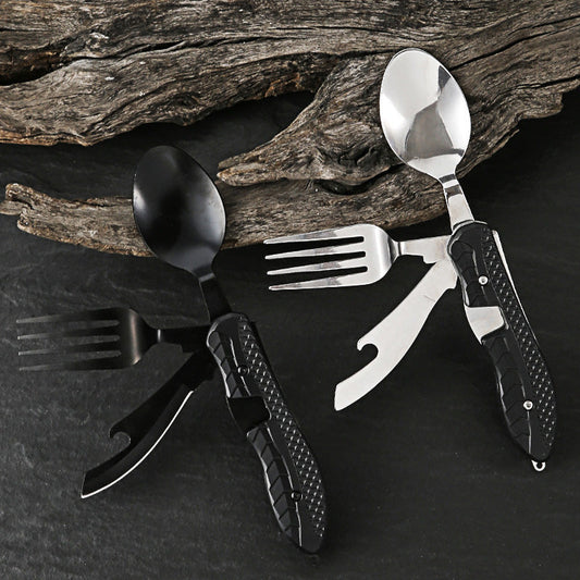 🎁 Regalo pratico – Set di posate multifunzione 4‑in‑1 pieghevoli per outdoor – perfetto per campeggio, picnic e avventure all'aria aperta! 🍴🏕️✨