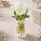 Miniature Colored Glass Flower Figurine Set