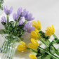 Miniature Colored Glass Flower Figurine Set