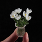 Miniature Colored Glass Flower Figurine Set