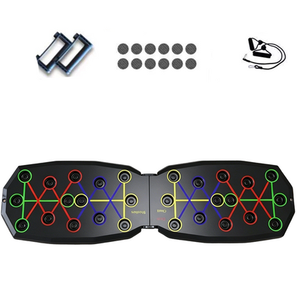 Foldable Push-up Board with Resistance Bands