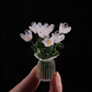 Miniature Colored Glass Flower Figurine Set