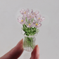 Miniature Colored Glass Flower Figurine Set