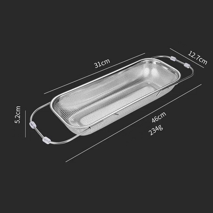 🍽️✨ Scolapiatti regolabile in acciaio inox – Si adatta a qualsiasi lavello! 💧🔄