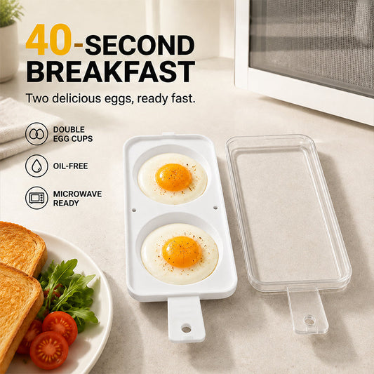 🥚⏱️ Cuociuova per microonde a doppia cavità – Uova perfette in pochi minuti! ✨🍳