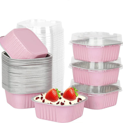 ✨🧁 10 pz. Coppette in alluminio monouso con coperchi – Perfette per cottura al forno, air fryer e molto altro! 🔥🥧