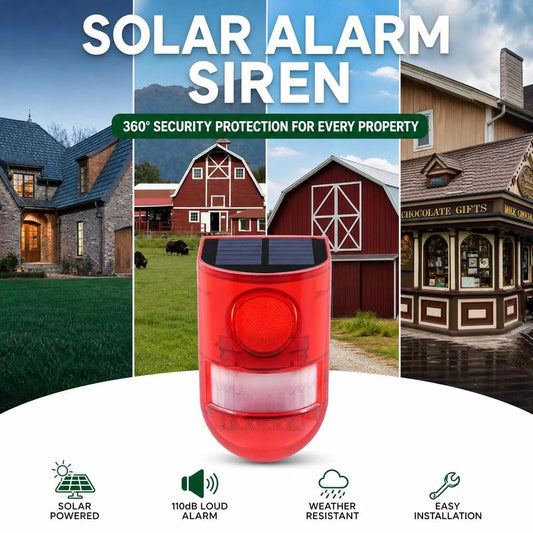 🛡️🌿 Dissuasore a Energia Solare per Animali Selvatici – Sensore di Movimento, Allarme 110 dB e Luce LED per Proteggere Giardini e Fattorie!