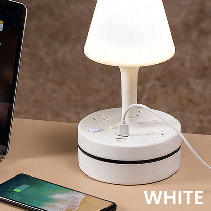 💡🔌 Lampada da Comodino con Prese AC e Porte USB – Luce e Ricarica in un Solo Accessorio! 📱✨