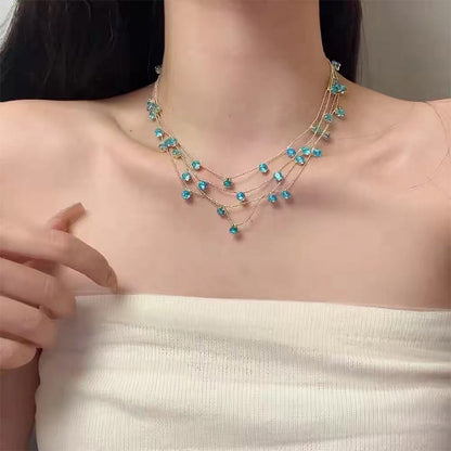 ✨📿 Collana a Girocollo con Pendente Multi-Livello Brillante per Donna – Elegante, Luccicante e Perfetta per Ogni Occasione! 💎
