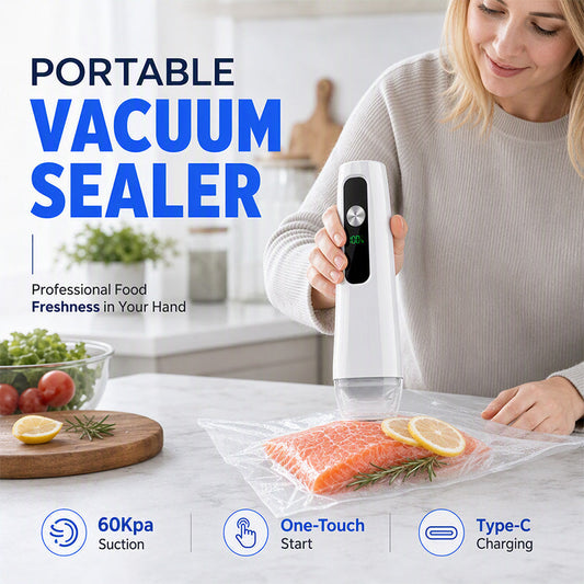 🔋✨ Saldatore Sottovuoto Portatile a Mano – Conserva il Cibo Fresco 5 Volte di Più, Senza Cavi! 🥩🧀