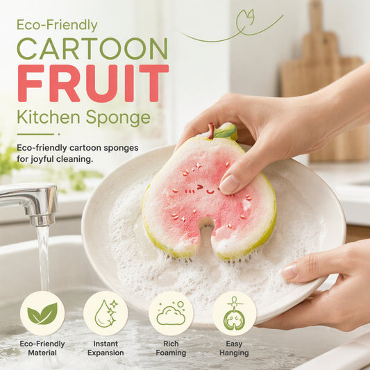 🔥 HOT SALE 50% OFF 🍓 Spugna abrasiva per piatti a forma di frutta – colorata, divertente e multifunzione ✨