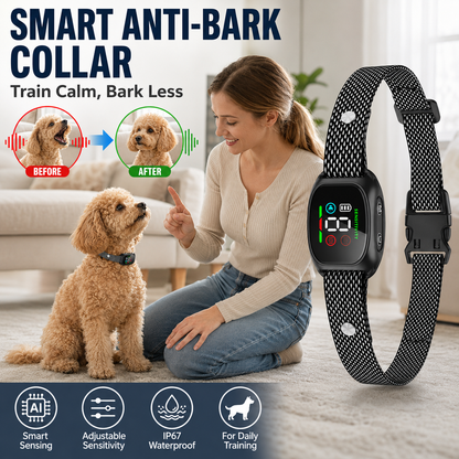 🐕 Collare Antiabbaio Intelligente per Cani – Rilevamento Intelligente, Ricaricabile e Impermeabile IP67 🔋💧