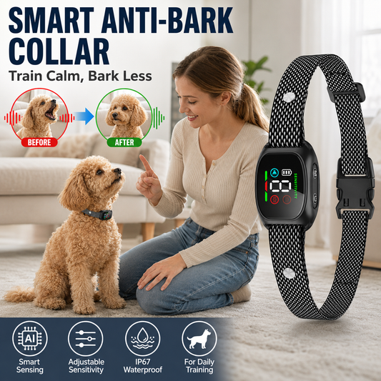 🐕 Collare Antiabbaio Intelligente per Cani – Rilevamento Intelligente, Ricaricabile e Impermeabile IP67 🔋💧