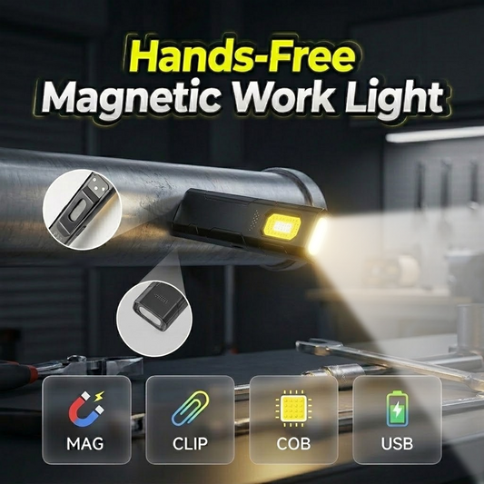 🔦🧲 Luce da Lavoro Magnetica a Mani Libere – Illuminazione Potente e Flessibile per Officina e Garage! 🔧✨