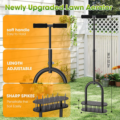 🌿🛒 -60%! Arieggiatore Manuale per Prato in Acciaio al Carbonio con Espulsione a Molla e Manico Regolabile – Perfetto per Giardino e Cortile 🏡✨